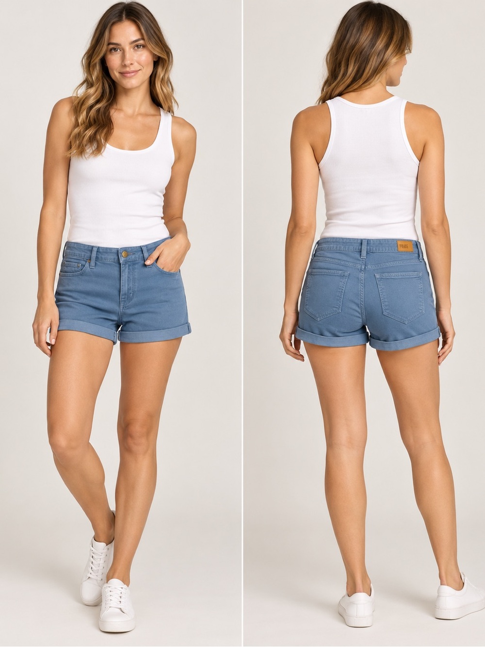 PAIGE Women’s Blue Cuffed Denim Shorts Size 28